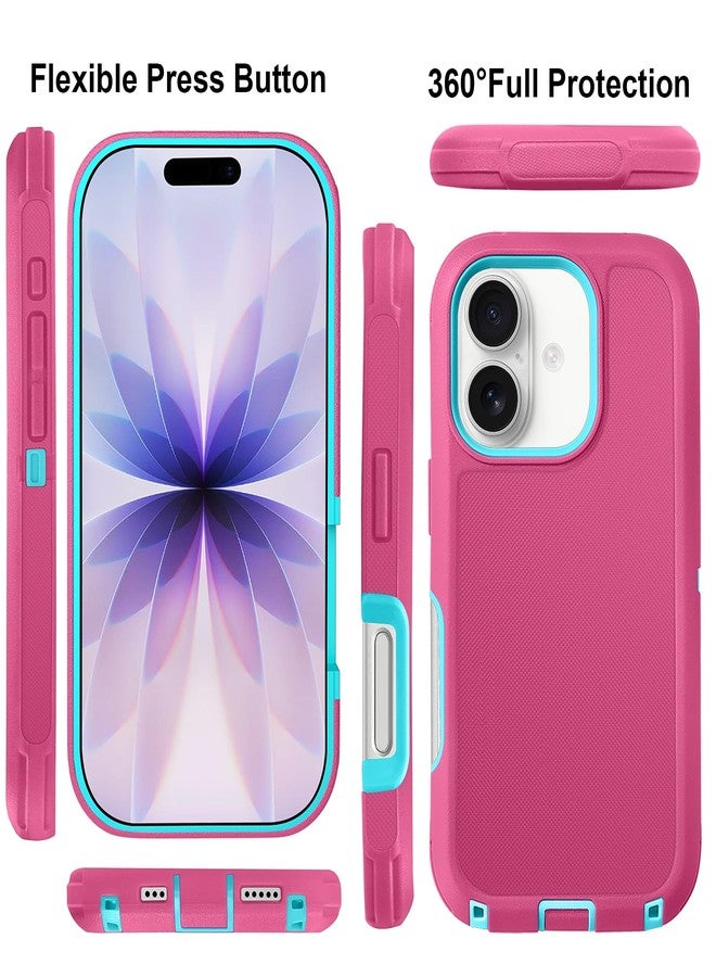 JGS for iPhone 17 Case 6.3", Military Grade 3 in 1 Heavy Duty Shockproof/Drop Proof Case with 2 Screen Protector + 2 Camera Lens Protector(Pink Blue) - Image 2