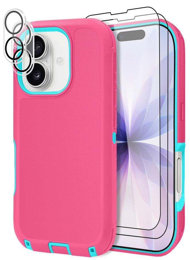 JGS for iPhone 17 Case 6.3", Military Grade 3 in 1 Heavy Duty Shockproof/Drop Proof Case with 2 Screen Protector + 2 Camera Lens Protector(Pink Blue) - Image 1