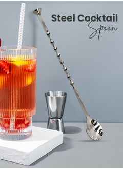 Rattleware Rattleware 11.5" Steel Cocktail Spoon, Spiral Muddler - Elegant Swirl Stem Design, Sturdy and Eye-Catching - Must-Have Bar and Coffee Accessory for Drink Enthusiasts  - Image 3