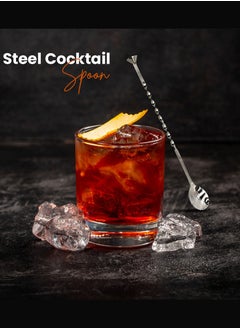 Rattleware Rattleware 11.5" Steel Cocktail Spoon, Spiral Muddler - Elegant Swirl Stem Design, Sturdy and Eye-Catching - Must-Have Bar and Coffee Accessory for Drink Enthusiasts  - Image 4