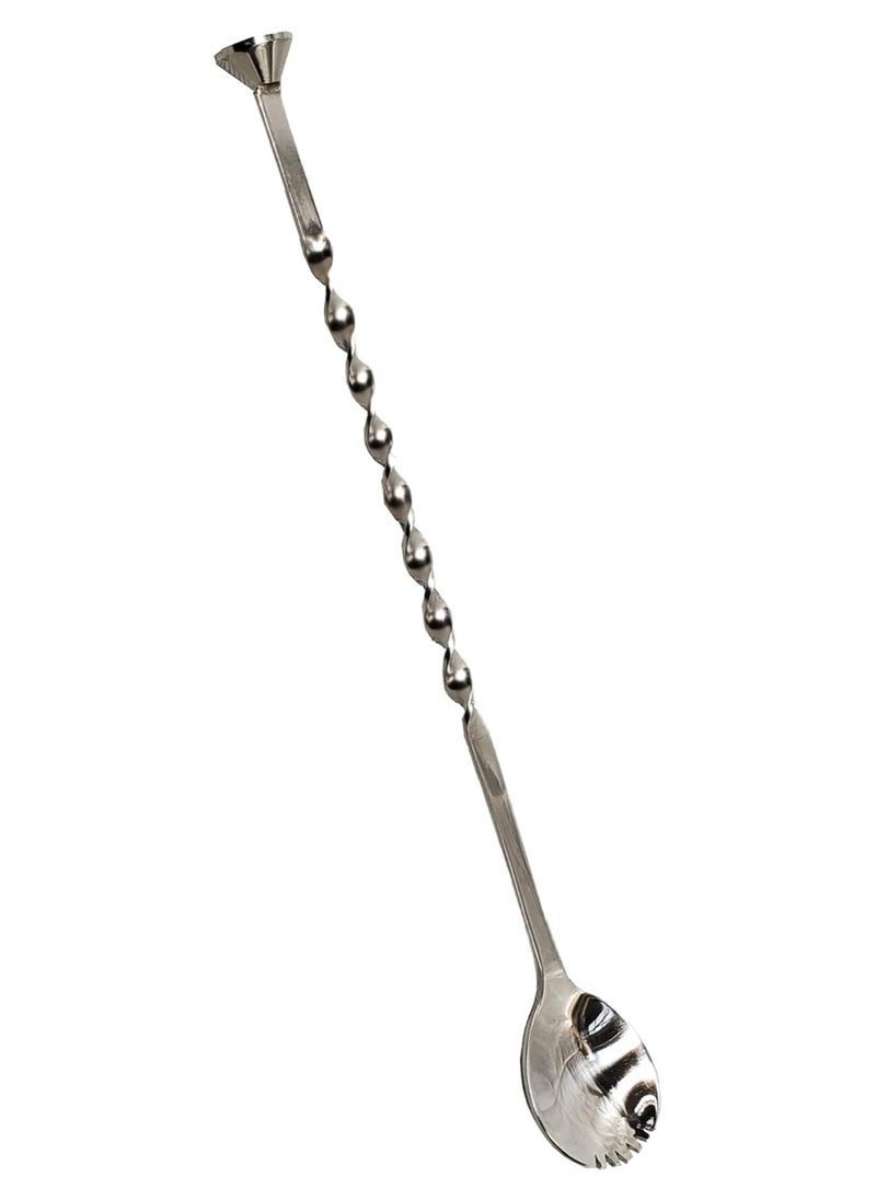 Rattleware Rattleware 11.5" Steel Cocktail Spoon, Spiral Muddler - Elegant Swirl Stem Design, Sturdy and Eye-Catching - Must-Have Bar and Coffee Accessory for Drink Enthusiasts  - Image 1