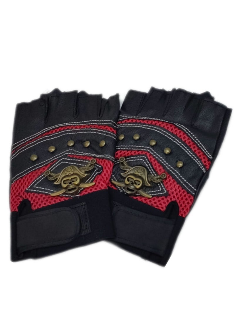 Generic - Leather half fingers gloves, sport activities gloves, driving bike gloves - Image 1