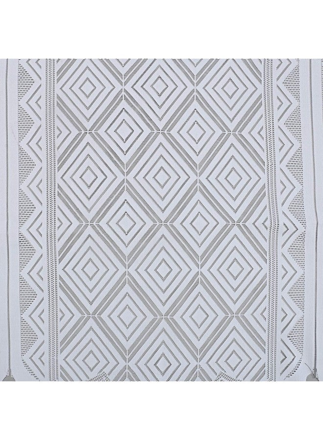 Kuber Industries Square Geometric Design Cotton 5 Seater Sofa Cover with 6 Pieces Arms Cover Use Both Side, Living Room, Drawing Room, Bedroom, Guest Room (Set of 16, White, Standard) - Image 5