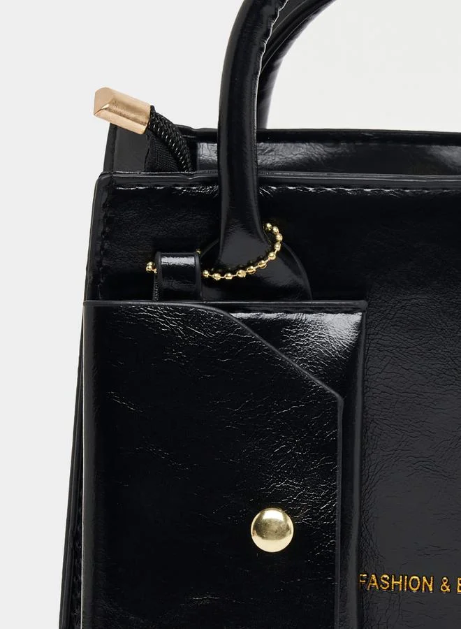 Styli Textured Satchel Bag with Adjustable Strap