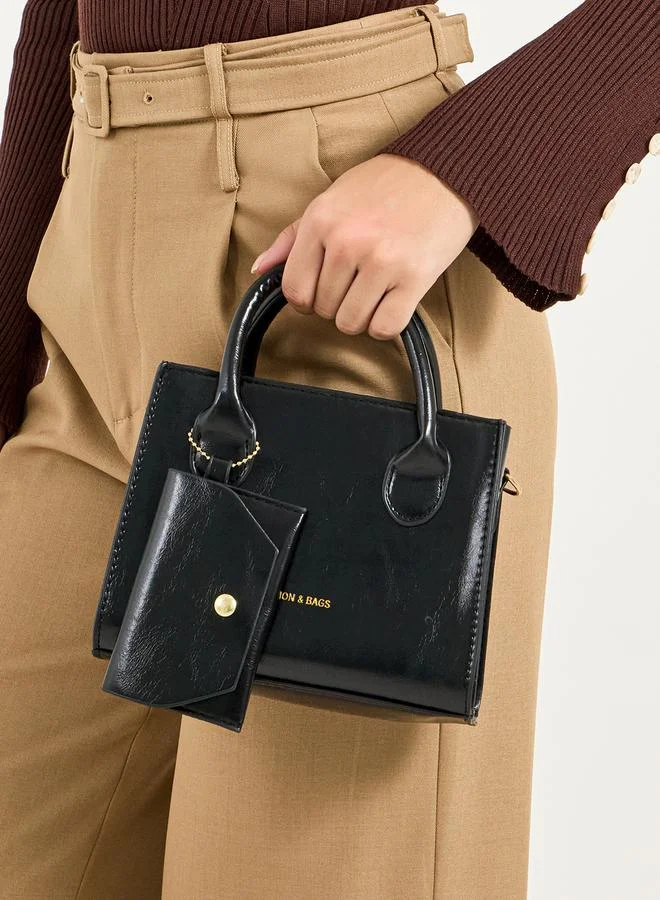 Styli Textured Satchel Bag with Adjustable Strap