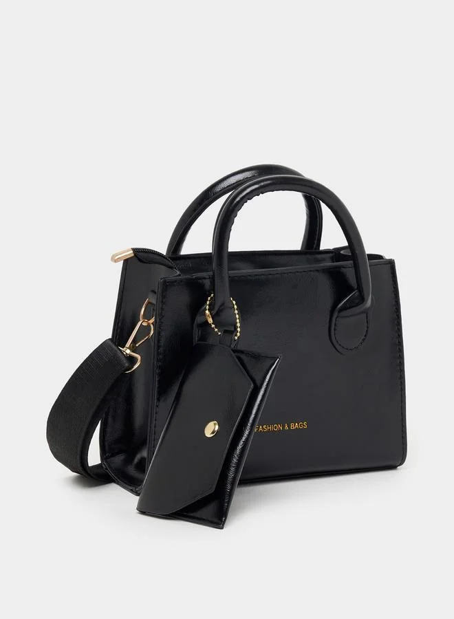 Styli Textured Satchel Bag with Adjustable Strap