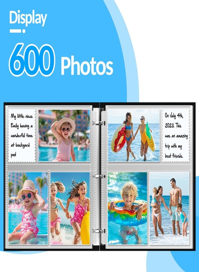 Fabmaker 100 Pack 4x6 Photo Sleeves for 3 Ring Binder - 600 Photos, Clear Album Refill Pages, Acid Free Plastic Archival Protector Sleeves, Pages Sheets for 8.5x11 Binder - Image 2