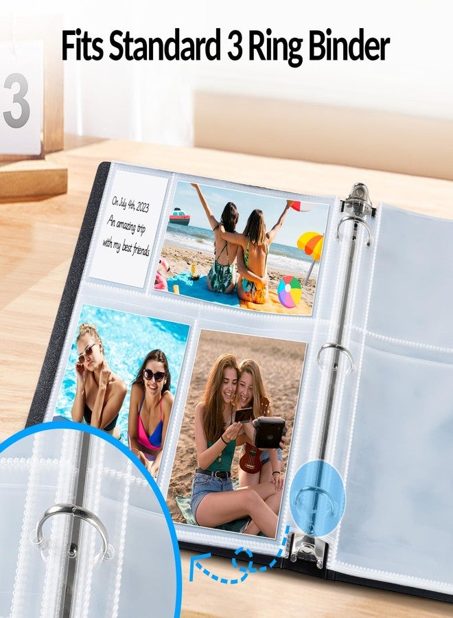 Fabmaker 100 Pack 4x6 Photo Sleeves for 3 Ring Binder - 600 Photos, Clear Album Refill Pages, Acid Free Plastic Archival Protector Sleeves, Pages Sheets for 8.5x11 Binder - Image 5