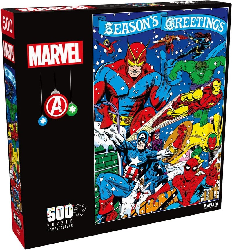 Buffalo Games Marvel Seasons Greeting from The Avengers 500 Piece Christmas Jigsaw Puzzle Festive Holiday Puzzles for Adults PrecisionCut Pieces Winter Artwork - Image 2