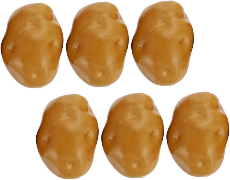 Amosfun 6pcs Lifelike Potato Models Realistic Faux Vegetable Props for Home Decor Dining Room and Photo Displays and Adornments - Image 1