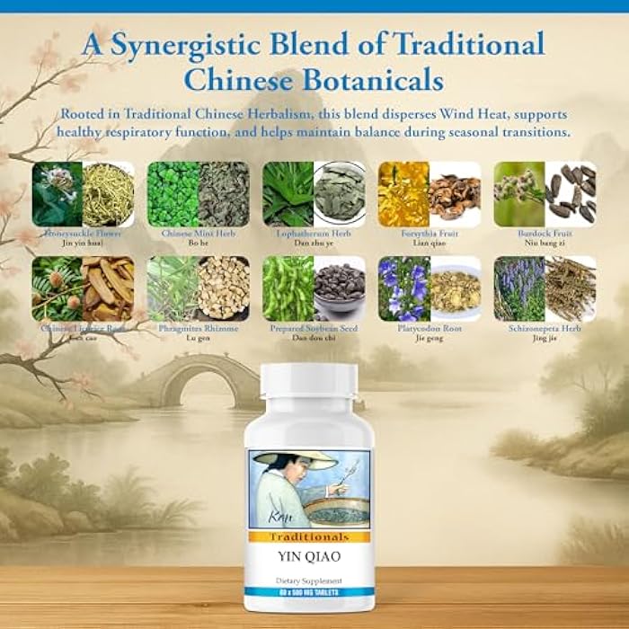 Kan Herbs Company Yin Qiao Formula – Traditional Chinese Herbal Blend with Honeysuckle & Forsythia for Seasonal Balance and Respiratory Wellness, Herbal Supplement, 60 Tablets - Image 4