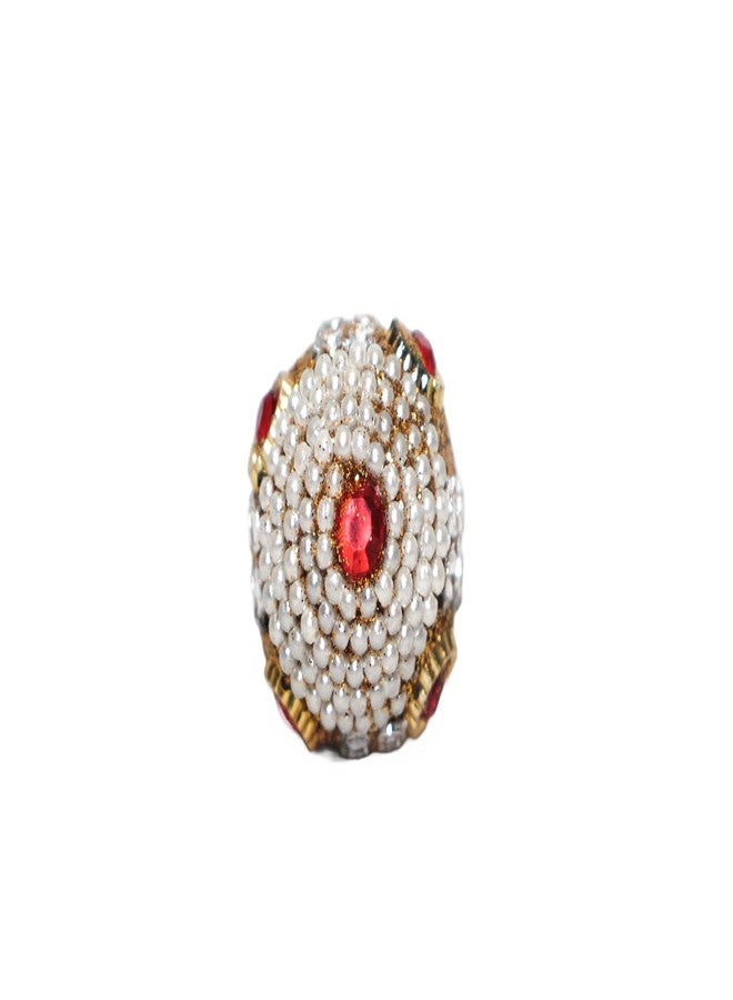 SHOPOBUDDY Pooja supari/Supari Gola Decorated with Glitter & Pearls Used in Weddings and Festival Rituals (25) - Image 3
