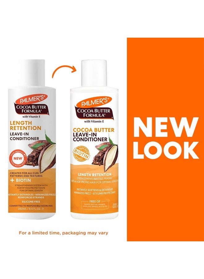 PALMER'S Cocoa Butter & Biotin Length Retention Leavein Conditioner Instant Detangler Soften And Strengthen Textured And Curly Hair 8.5 Ounce  - Image 3