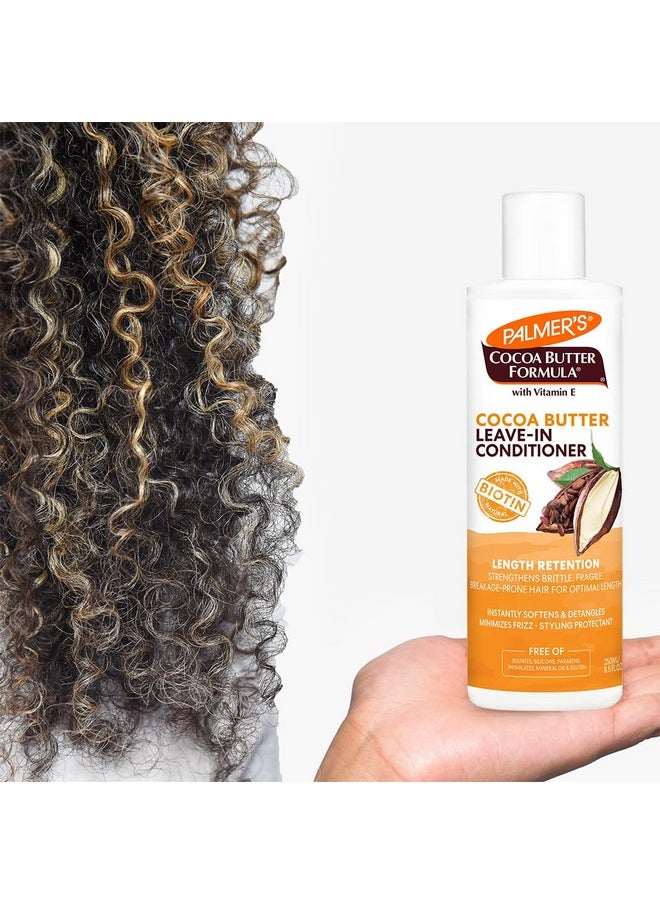 PALMER'S Cocoa Butter & Biotin Length Retention Leavein Conditioner Instant Detangler Soften And Strengthen Textured And Curly Hair 8.5 Ounce  - Image 5