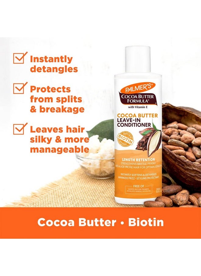 PALMER'S Cocoa Butter & Biotin Length Retention Leavein Conditioner Instant Detangler Soften And Strengthen Textured And Curly Hair 8.5 Ounce  - Image 4