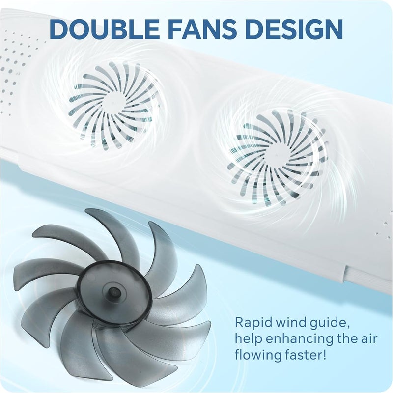 Baytion Retractable Air Conditioner Deflector, Adjustable 60-92cm and Anti Direct Blowing, Air Vent Deflector with Fan Blades, White Air Circulation Wind Baffle for Split Air Conditioning - Image 2