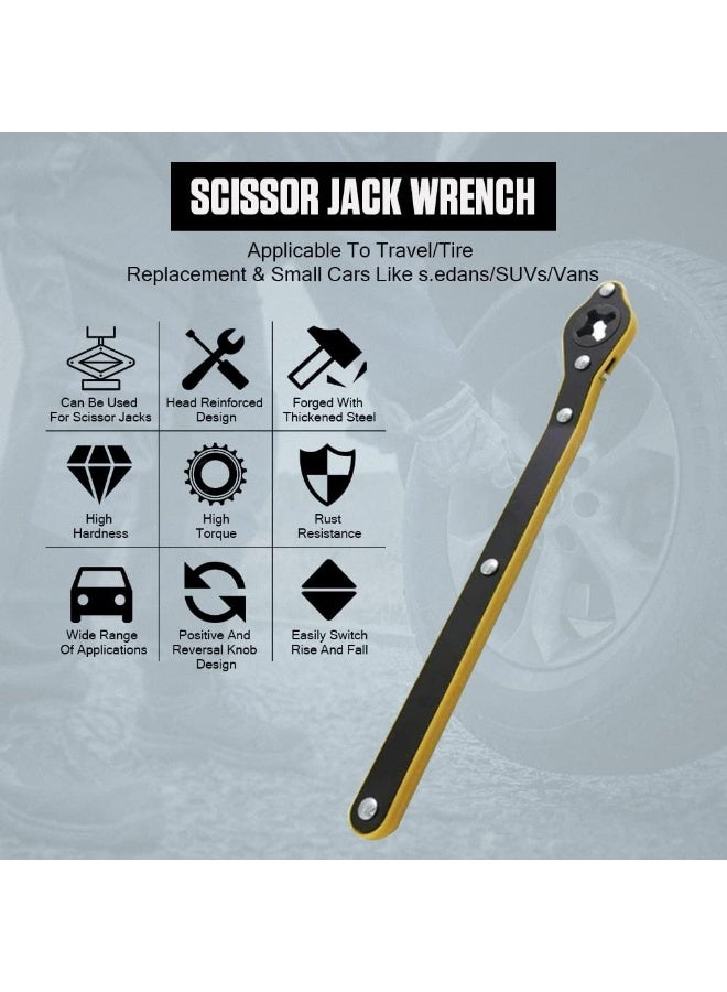 Heavy-Duty Ratchet Wrench – Reinforced Car Jack Wrench for High Torque & Easy Tire Changes – Positive & Reversal Knob Design for Travel, SUV & Truck Use - Image 2