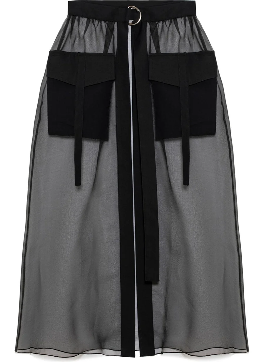 تاتشي Organza Skirt with Pocket Detail