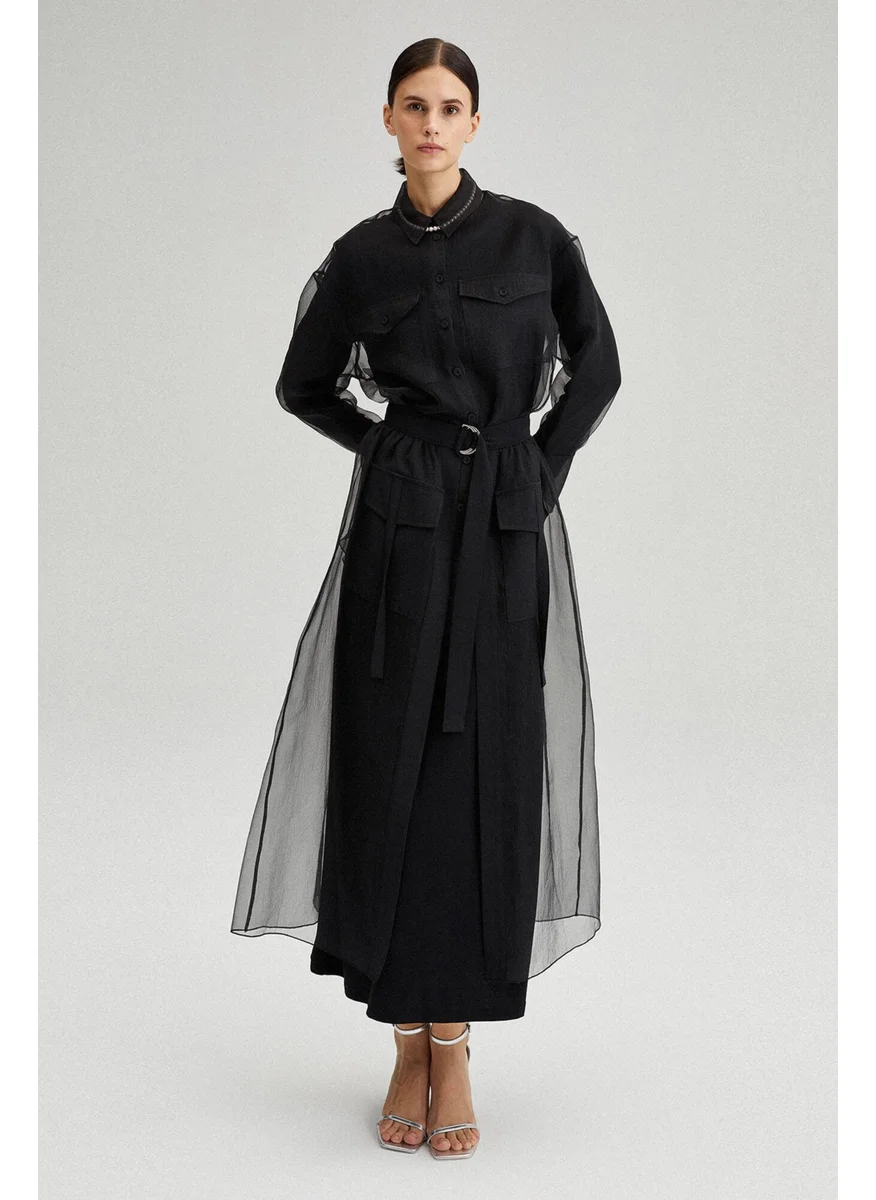 Touche Organza Skirt with Pocket Detail