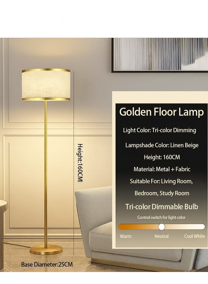 Fullight Modern Gold Floor Lamp with App & Remote Control, Upgraded 16W LED, Stepless Dimming & Color Temperature Adjustment, Premium Gold Base, 160×38 cm, Perfect for Living Room, Bedroom, Office - Image 4