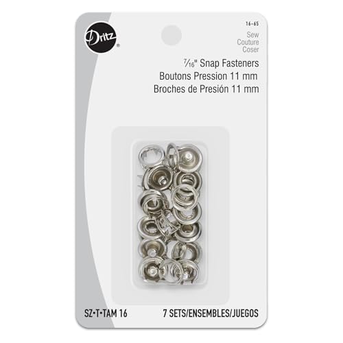 Dritz 1665 Snap Fasteners Nickel Size 16 716Inch 7Count - Image 1