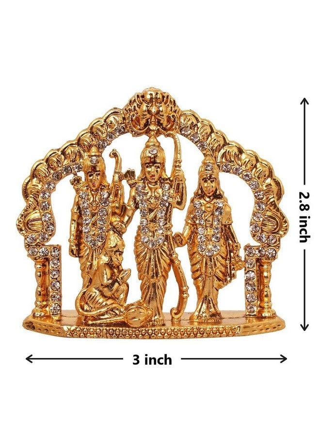 GCT Ram Darbar Idol Lord Rama Laxman Hanuman Sita Family Murti (B-145) Gold Metal Statue for Home Décor Car Dashboard Mandir Pooja Murti Temple Puja Office Table Showpiece - Image 2