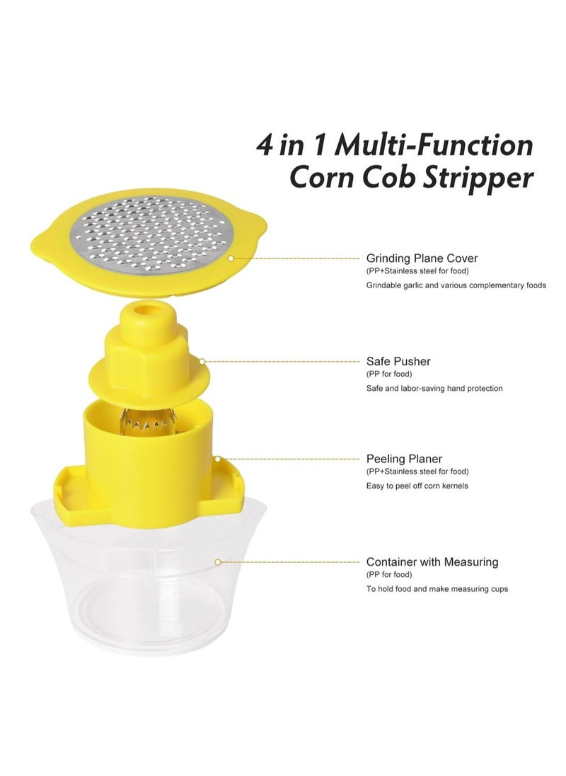 Generic - Corn Peeler Tool, Corn Stripper & Remover with Built-In Cup Grater, Corn Cutter with Bowl and Safety Handle, Ginger Grater, Essential Kitchen Gadget for Corn on the Cob - Image 1