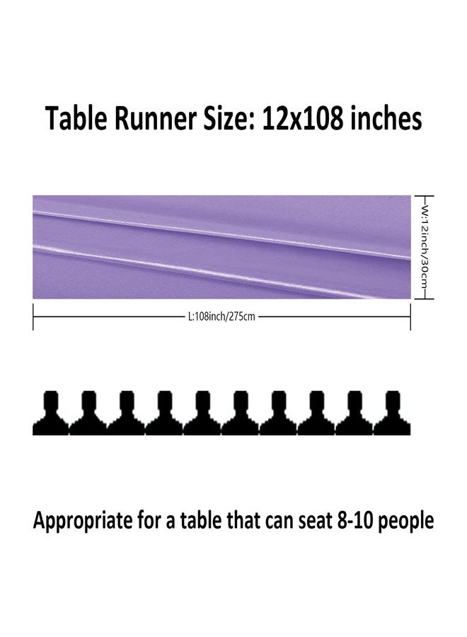 flohar 6Pack Table Runner 12 x 108 Inches Satin Silk Table Runner for Wedding, Birthday Party, Banquets, Graduations Decoration, fit Rectange and Round Table-Lavender - Image 2
