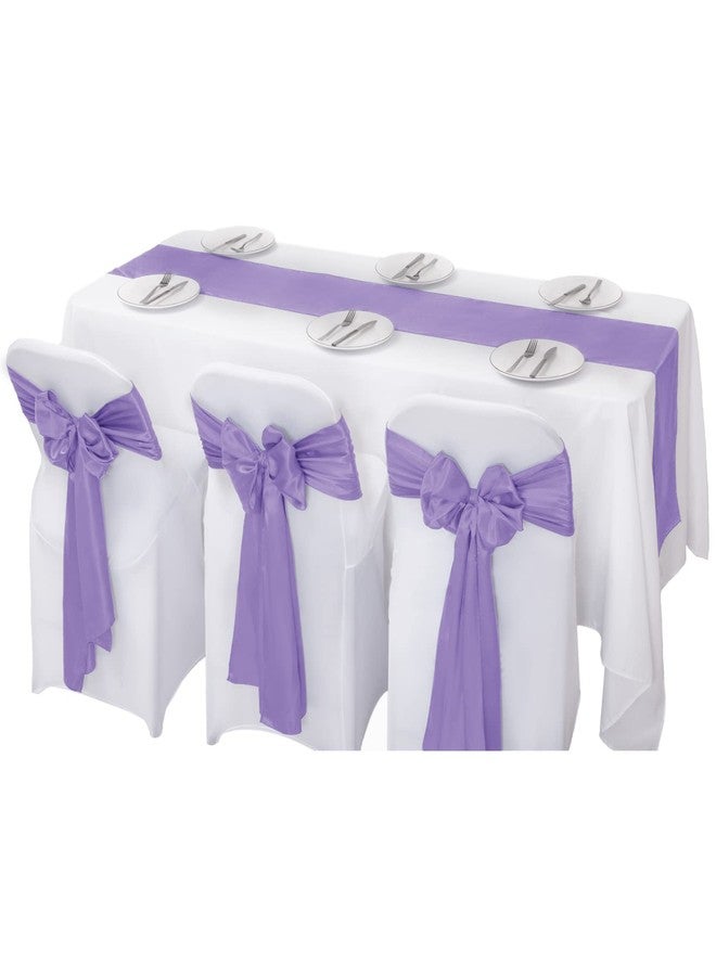 flohar 6Pack Table Runner 12 x 108 Inches Satin Silk Table Runner for Wedding, Birthday Party, Banquets, Graduations Decoration, fit Rectange and Round Table-Lavender - Image 5