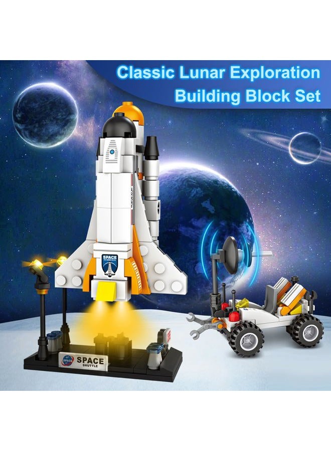 Sciencow Space Exploration Shuttle Toys for Boys, STEM Aerospace Building Kit Toy with Rocket, Space Shuttle, Moon Buggy and Satellite, Best Gifts for 6, 7, 8, 9, 10+ Year Old Boys (415 PCS) - Image 3