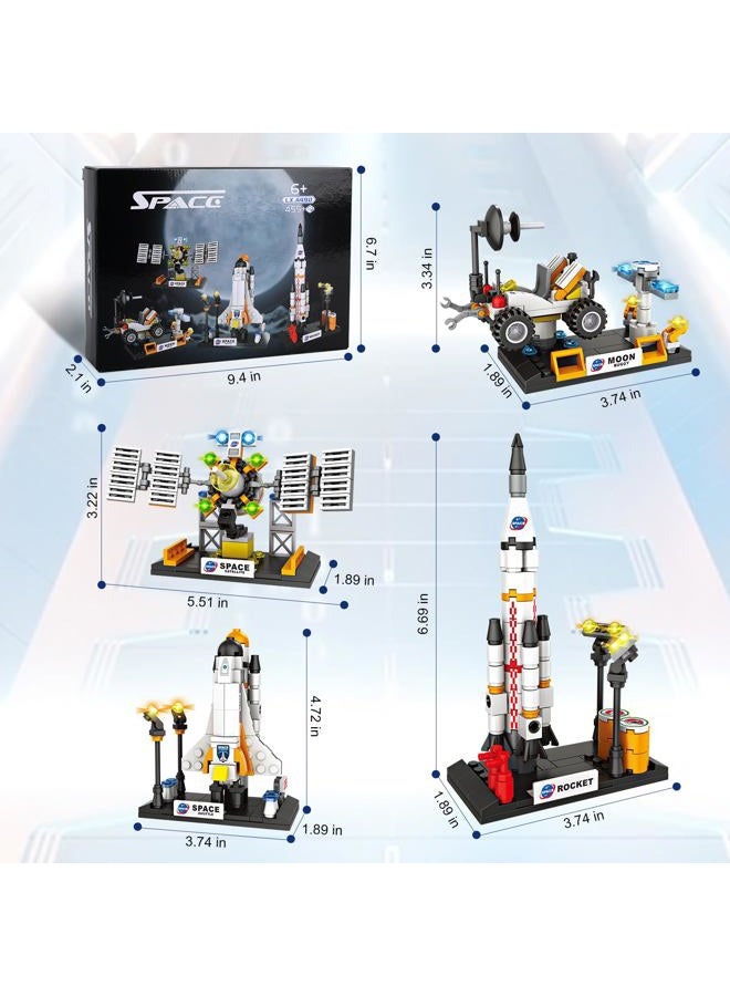 Sciencow Space Exploration Shuttle Toys for Boys, STEM Aerospace Building Kit Toy with Rocket, Space Shuttle, Moon Buggy and Satellite, Best Gifts for 6, 7, 8, 9, 10+ Year Old Boys (415 PCS) - Image 4