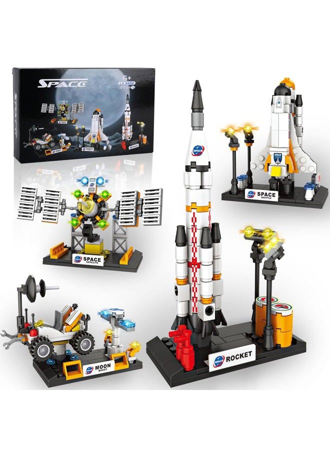 Sciencow Space Exploration Shuttle Toys for Boys, STEM Aerospace Building Kit Toy with Rocket, Space Shuttle, Moon Buggy and Satellite, Best Gifts for 6, 7, 8, 9, 10+ Year Old Boys (415 PCS) - Image 1