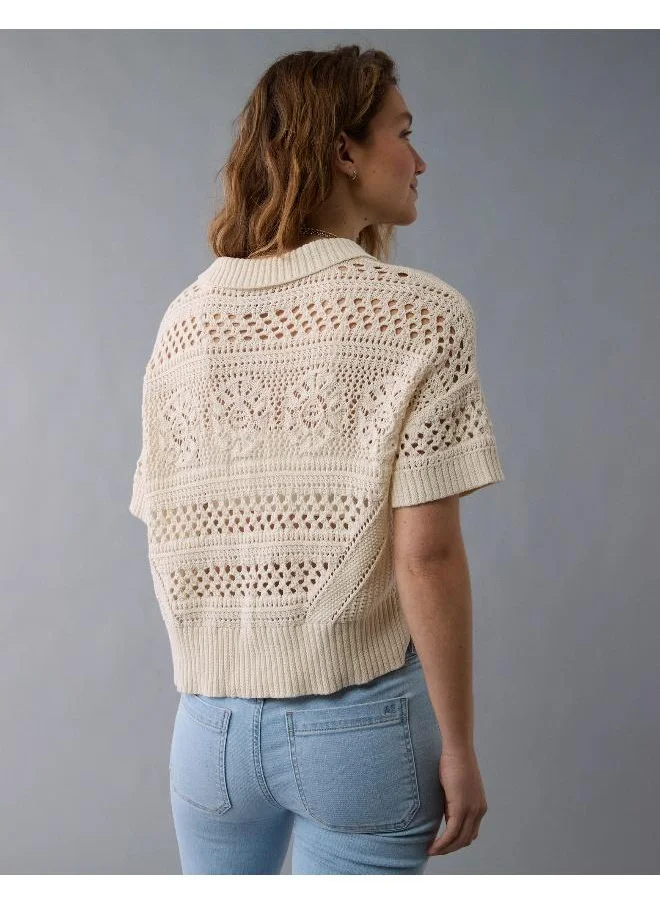 امريكان ايجل An intricate layer that's perfect for a boho chic look, featuring a collared neck & button-up front.