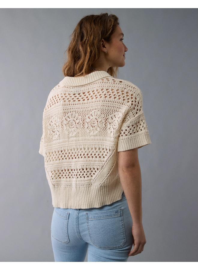 American Eagle An intricate layer that's perfect for a boho chic look, featuring a collared neck & button-up front.  - Image 4