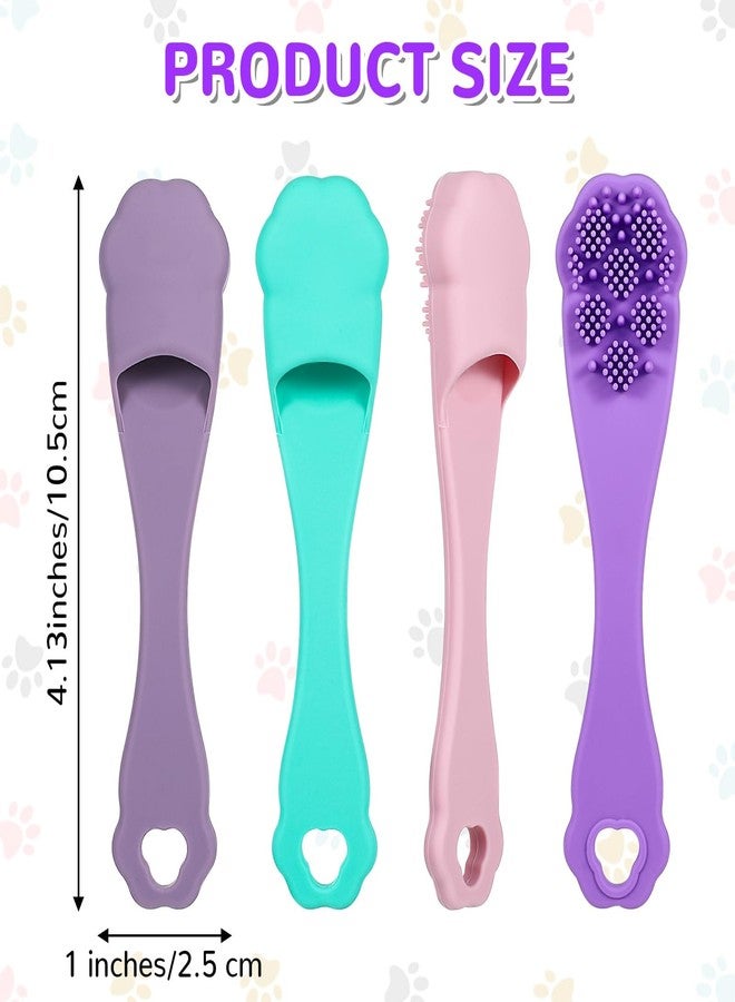 TARINI 4Pcs Dog Toothbrush, Pet Finger Toothbrush - Colorful Dog Cat Teeth Cleaning Kit, Easy Oral Care Tool for Small Medium Pets Rabbits - Image 2