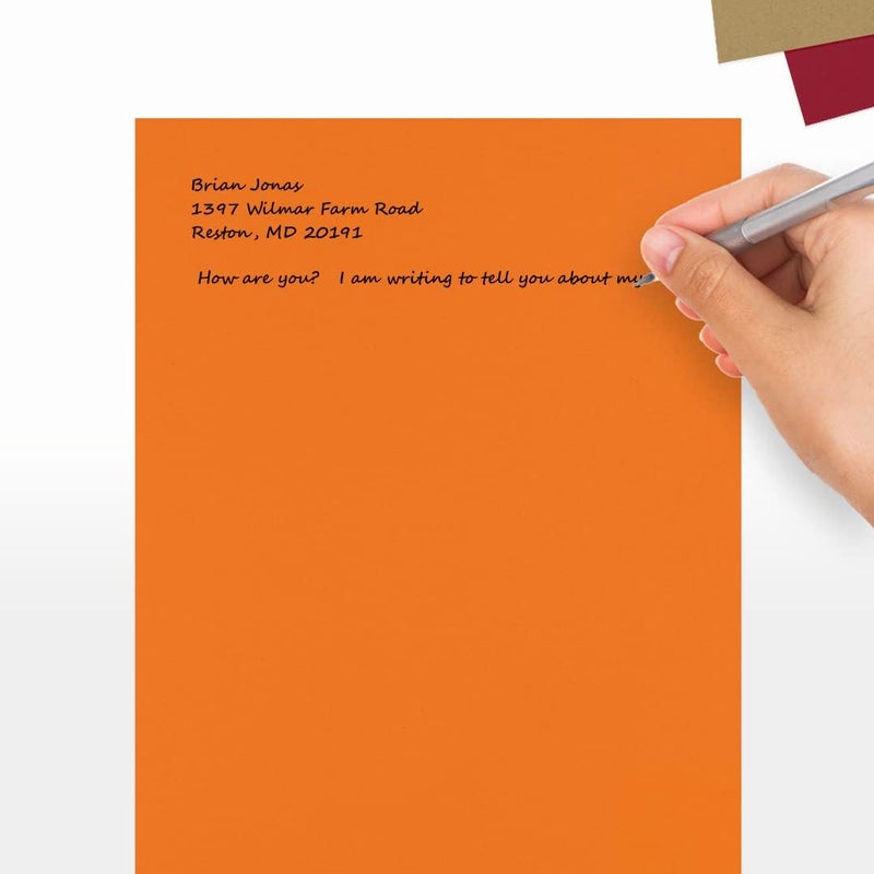 LUXPaper 8.5" x 11" Cardstock | Letter Size | Mandarin Orange | 100lb. Cover (183lb. Text) | 50 Qty - Image 5