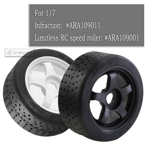 Rcarmumb RC Tires for 17 Infraction LimitlessDboots Hoons 42100 29 Belted RC Tires with Foam Inserts4PCS Front and Rear Mounted On 5Spoker Rc WheelsBlack - Image 5