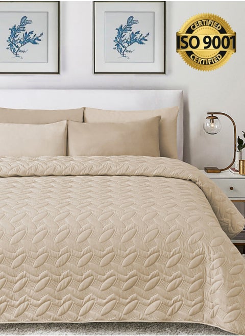 4Piece Microfiber Bedspread Set Fits 200 x 200 cm Double Size Bed King Size Compressed Comforter Set Elmira Series