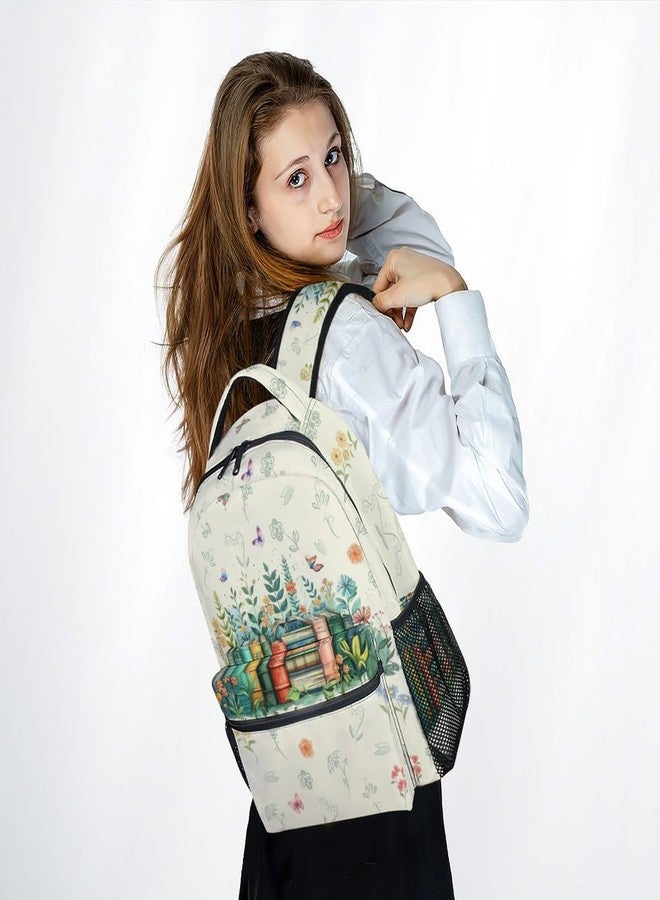 FLEXIMX School Backpacks for Girls, Kids Back Pack for Kindergarten Elementary Middle College, Cute Flower Print Bookbag for Back to School, Travel, Casual, Camping - Image 4