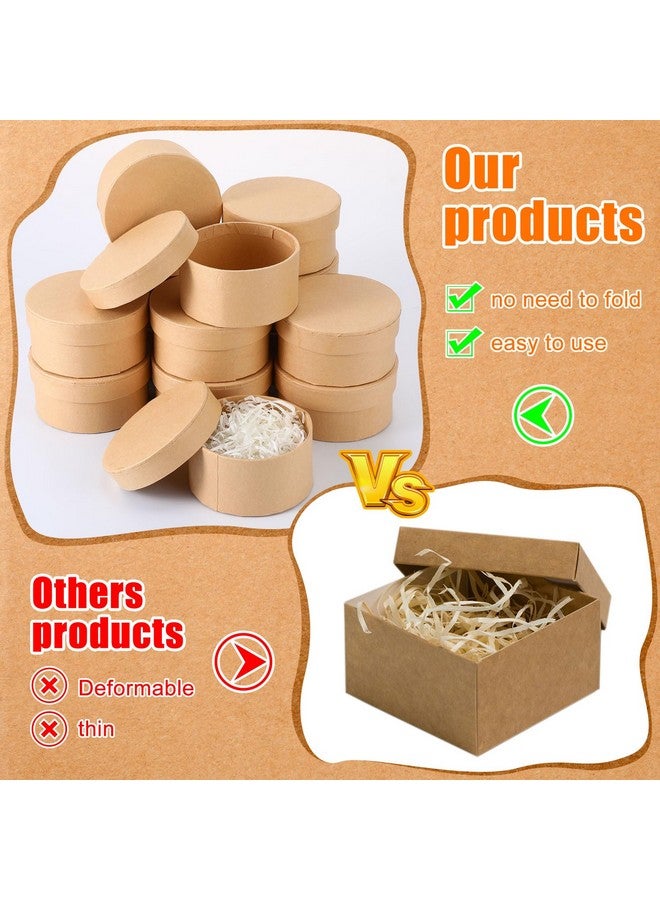 Geyee 24 Pcs Round Paper Mache Box, Small Gift Box with Lid 3.9 Inch Nesting DIY Cardboard Craft Empty Boxes for Adults Decoupaging Painting Crafting Storing Jewelry Treasure - Image 4