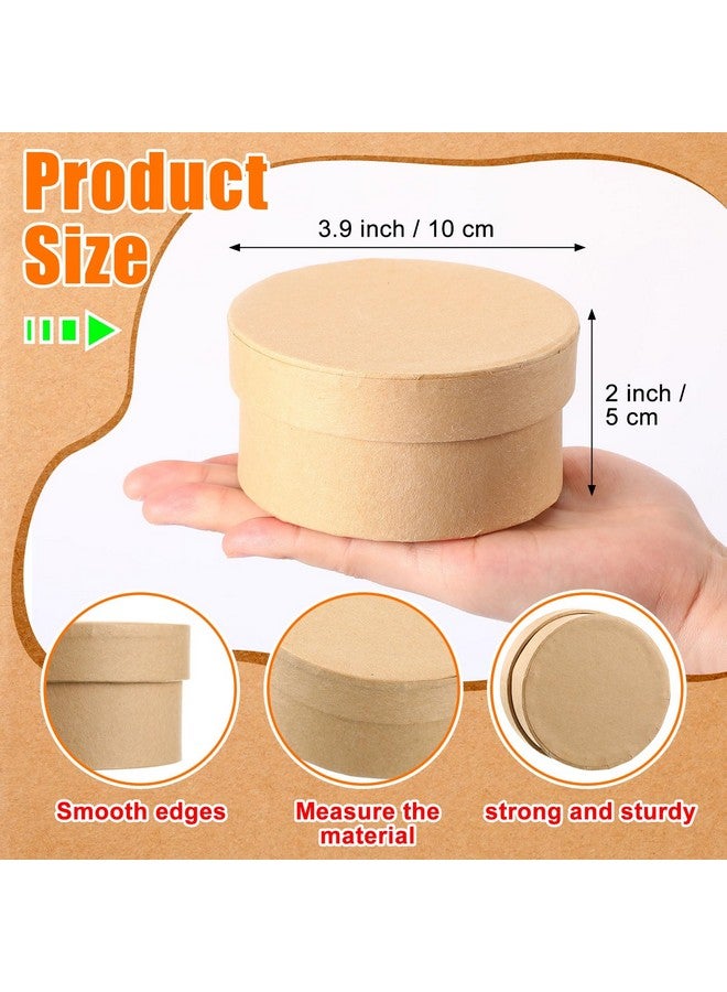 Geyee 24 Pcs Round Paper Mache Box, Small Gift Box with Lid 3.9 Inch Nesting DIY Cardboard Craft Empty Boxes for Adults Decoupaging Painting Crafting Storing Jewelry Treasure - Image 3