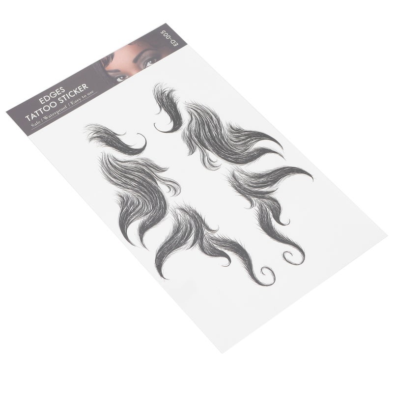 Fake Bangs Waterproof Hair Tattoo Sticker Simulated Real Design Easy To Apply - For High Hairline Temporary Bangs Hairstyle Sticker for Women - Image 2