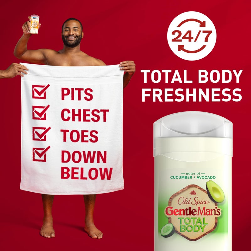 Old Spice Whole Body Deodorant Stick for Men, Aluminum Free, Cucumber + Avocado Scent, 24/7 Odor Protection, 24/7 Lasting Freshness, Dermatologist Tested, Gentle on Skin, Safe to Use All Over, 3.0 oz - Image 2