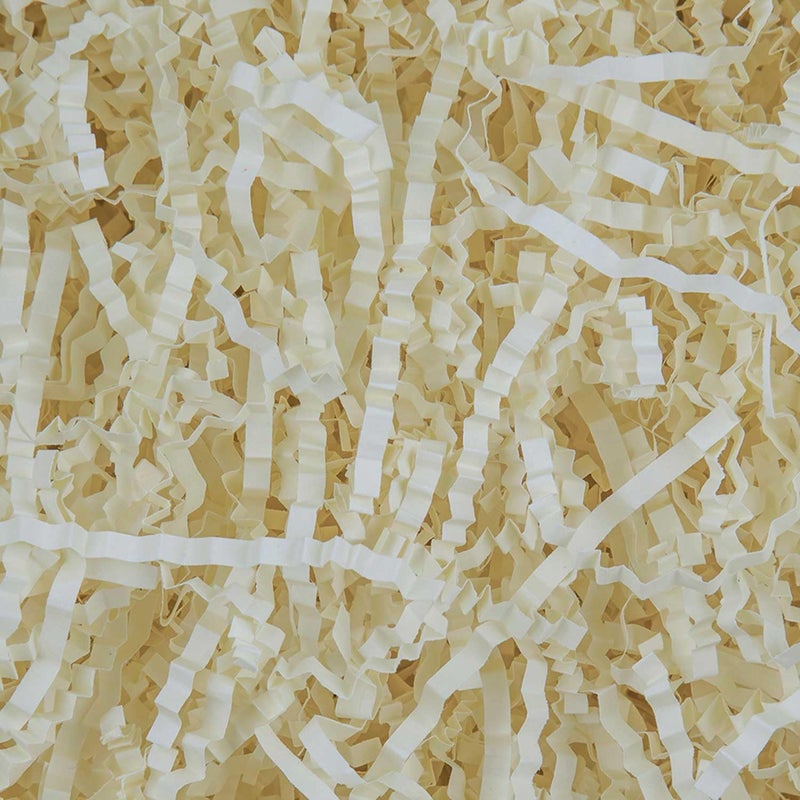 Caleihd Crinkle Cut Paper Grass Cushion Paper Streamer for Christmas Wedding Birthday Bridesmaid Engagement Craft Gift Boxes Bags Filler Decoration 4.5oz Oyster White - Image 1