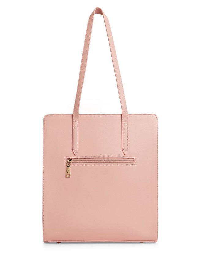 Caprese Riko Large Satchel Bag for Women with Adjustable & Detachable Strap|Versatile Shoulder,Crossbody & Handheld Bag for Work, Travel,Everyday Use with Multiple Compartments (Powder Pink) - Image 5