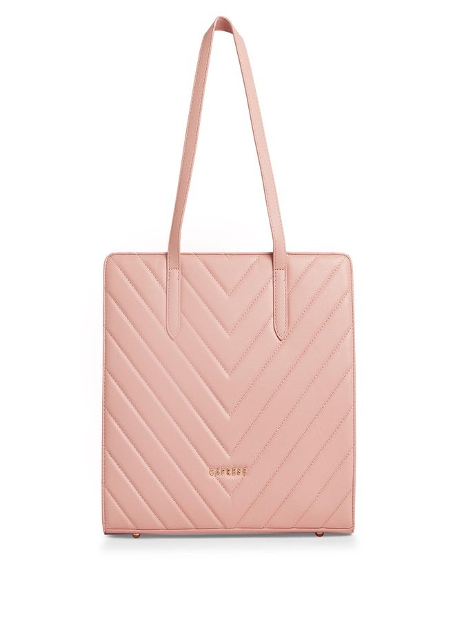 Caprese Riko Large Satchel Bag for Women with Adjustable & Detachable Strap|Versatile Shoulder,Crossbody & Handheld Bag for Work, Travel,Everyday Use with Multiple Compartments (Powder Pink) - Image 1