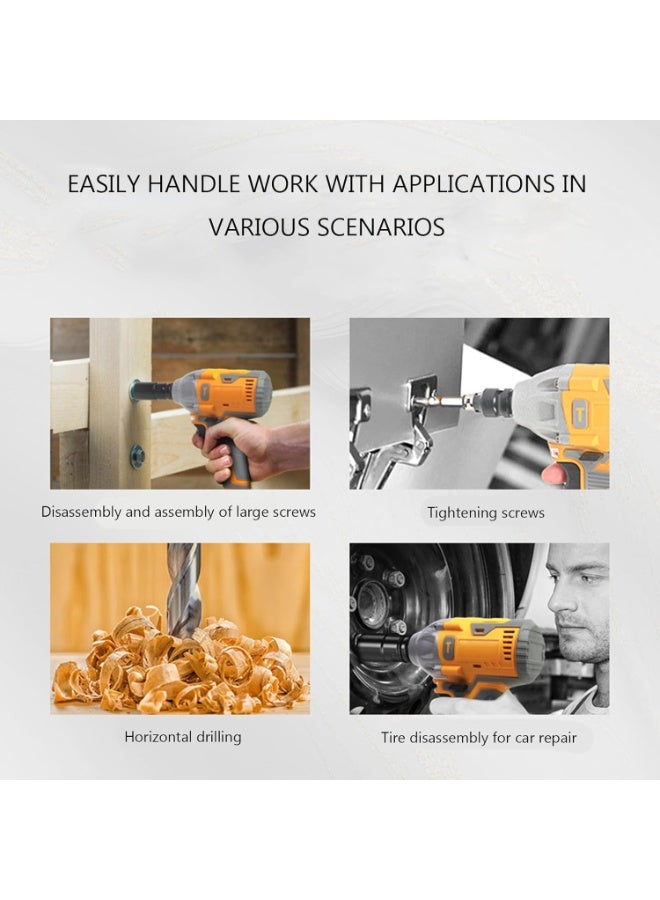 MUNTAQI Cordless Impact Wrench 1/2 Inch, 320Nm Max Torque Brushless Impact Gun with Battery & Charger, Electric Impact Driver for Tire Removal, Car Repair, Construction, Home DIY - Image 2