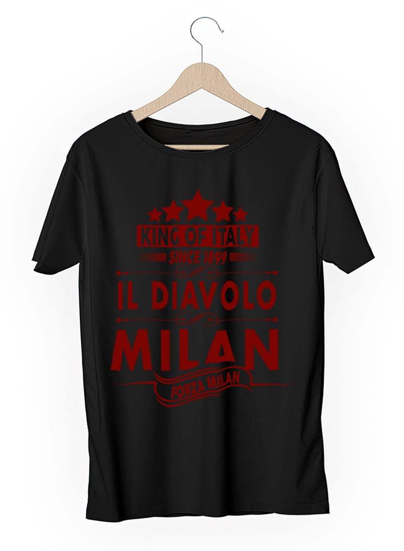 Fashion World Cotton T-shirt Printed with High-quality AC Milan club logo - Image 3