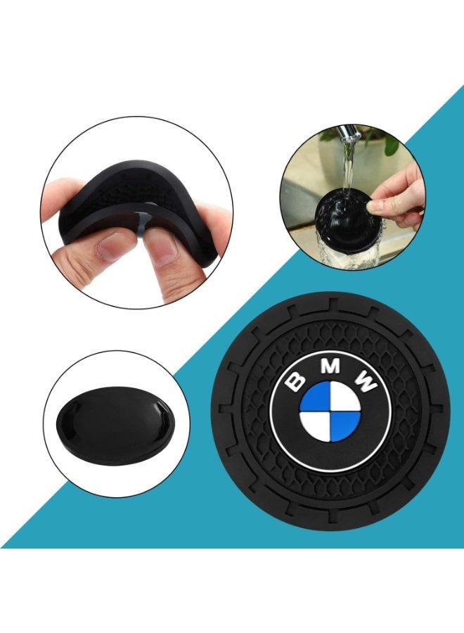 Compatible for 2PC 6.99CM Cup Holder Coaster for BMW Accessories, Silicone Non-Slip Car Interior Accessories - Image 2