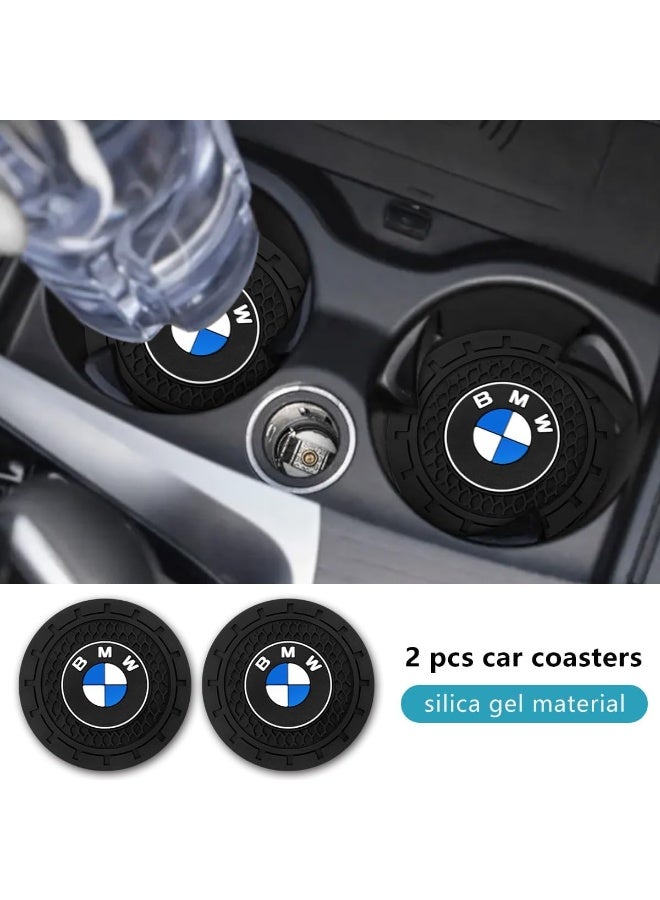 Compatible for 2PC 6.99CM Cup Holder Coaster for BMW Accessories, Silicone Non-Slip Car Interior Accessories - Image 4